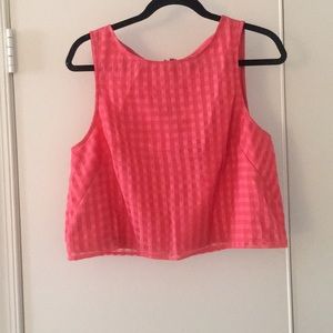ELLE Peach Ghingham Crop Top